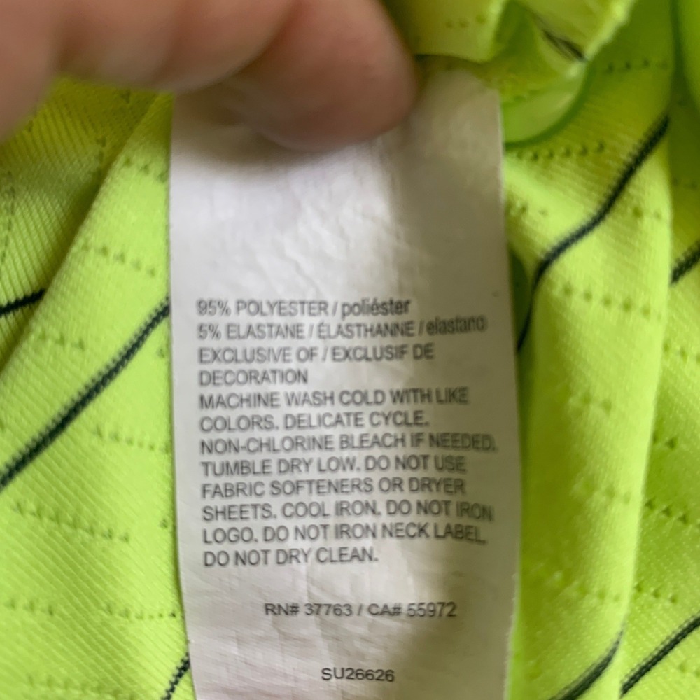 Callaway Opti-Dri Golf Polo Shirt Mens XL Neon Lime Green Black Striped SU26626 - Picture 6 of 8